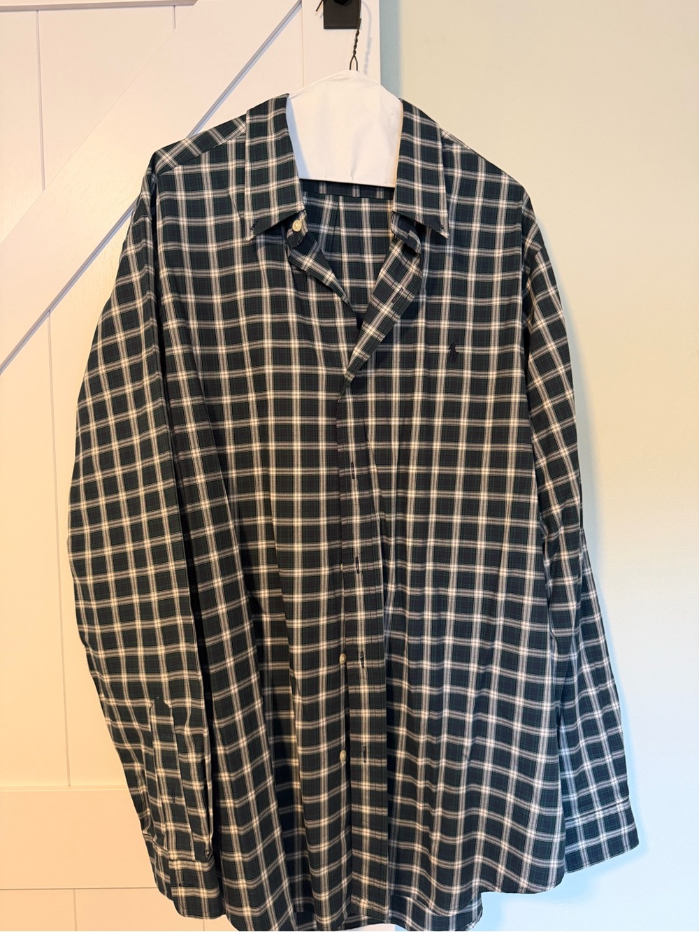 Ralph Lauren Navy and Green Plaid Button-Down Shirt